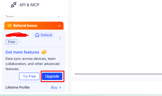 2. Open the pricing / upgrade page